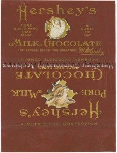 Bar wrapper for Hershey's Milk Chocolate. 1903-1905